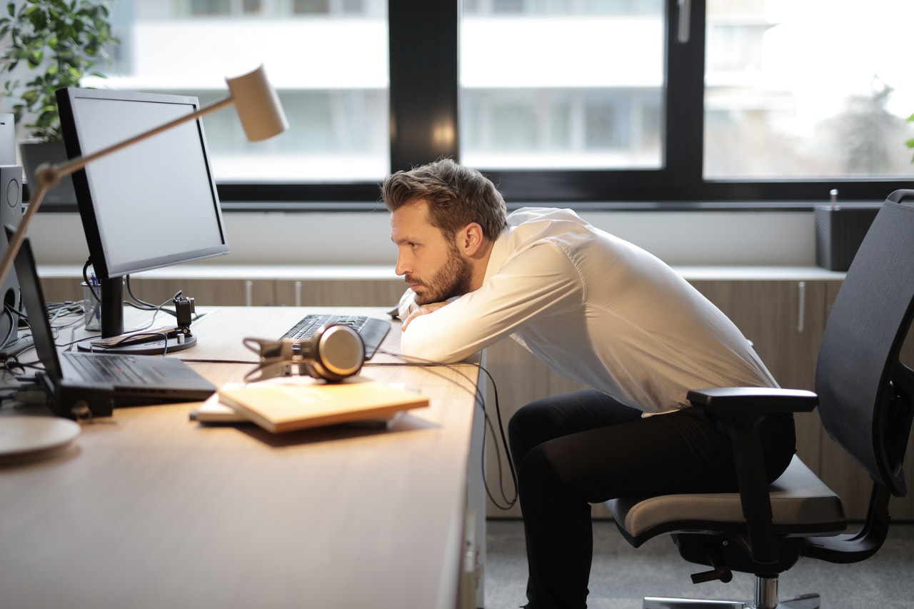 man at corporate desk